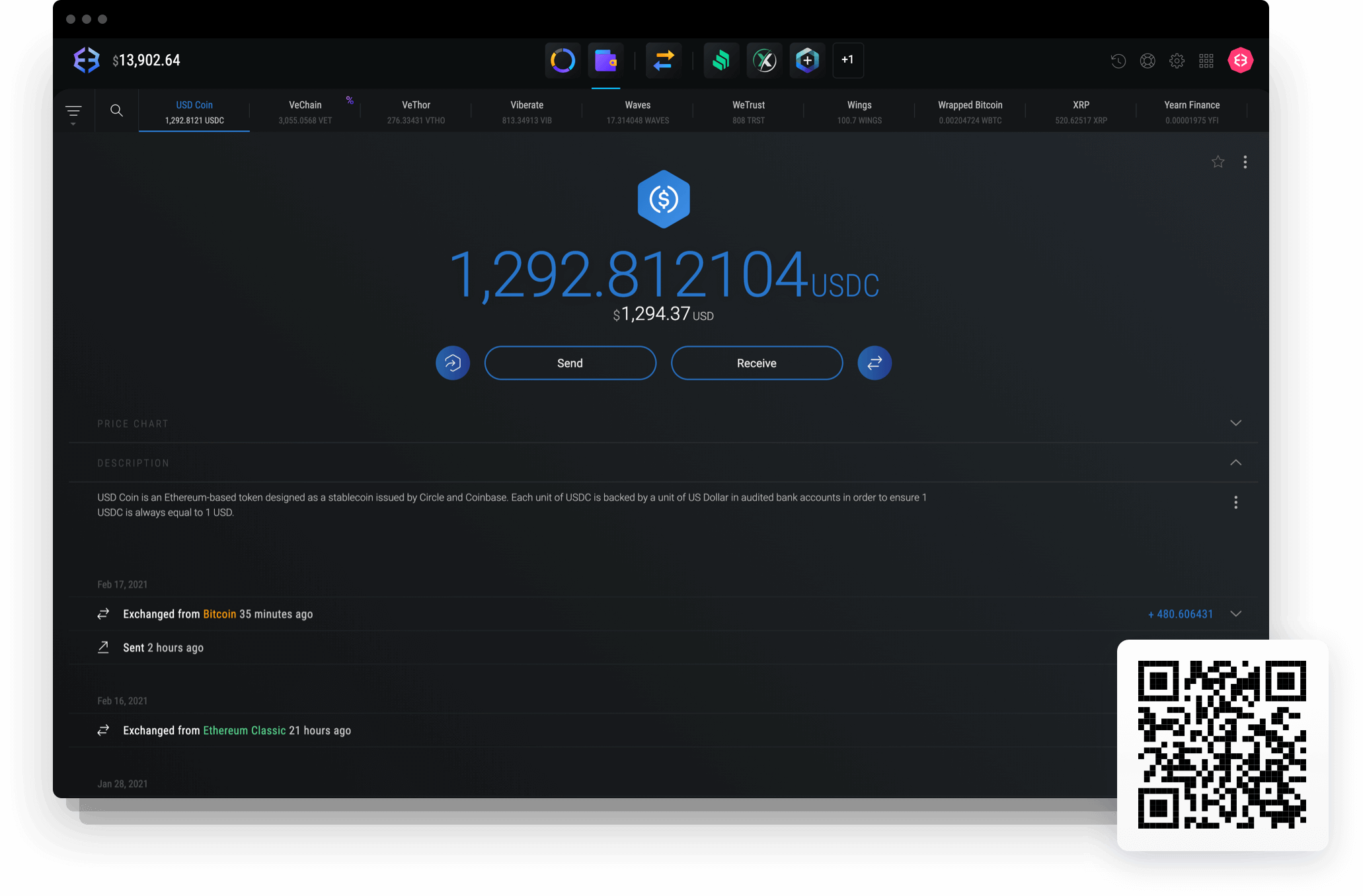 USDC stablecoin transfer to crypto wallet