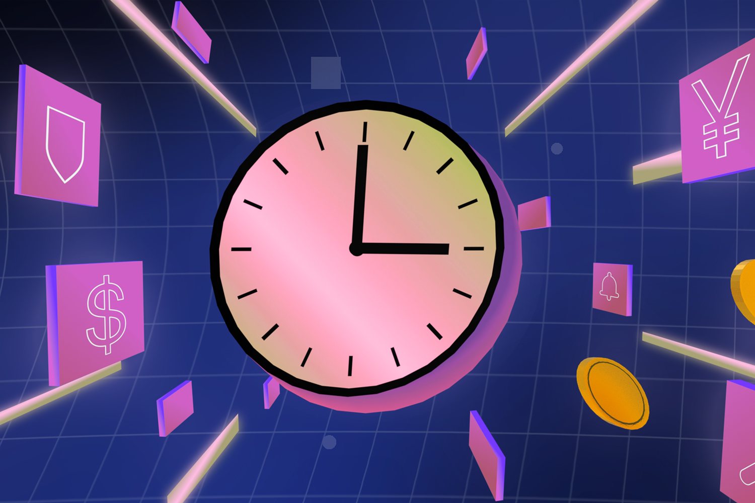 24/7 trading clock icon