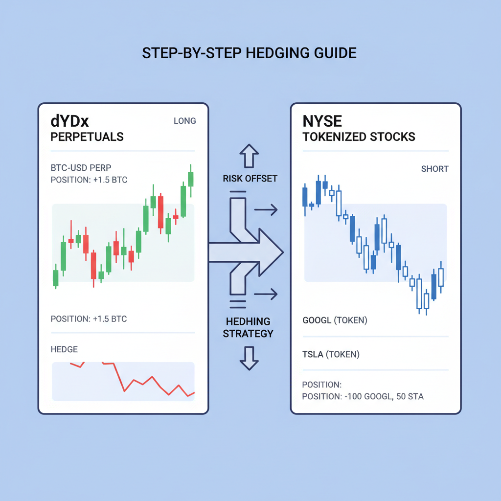 dYdX perps chart hedging NYSE tokenized stock position