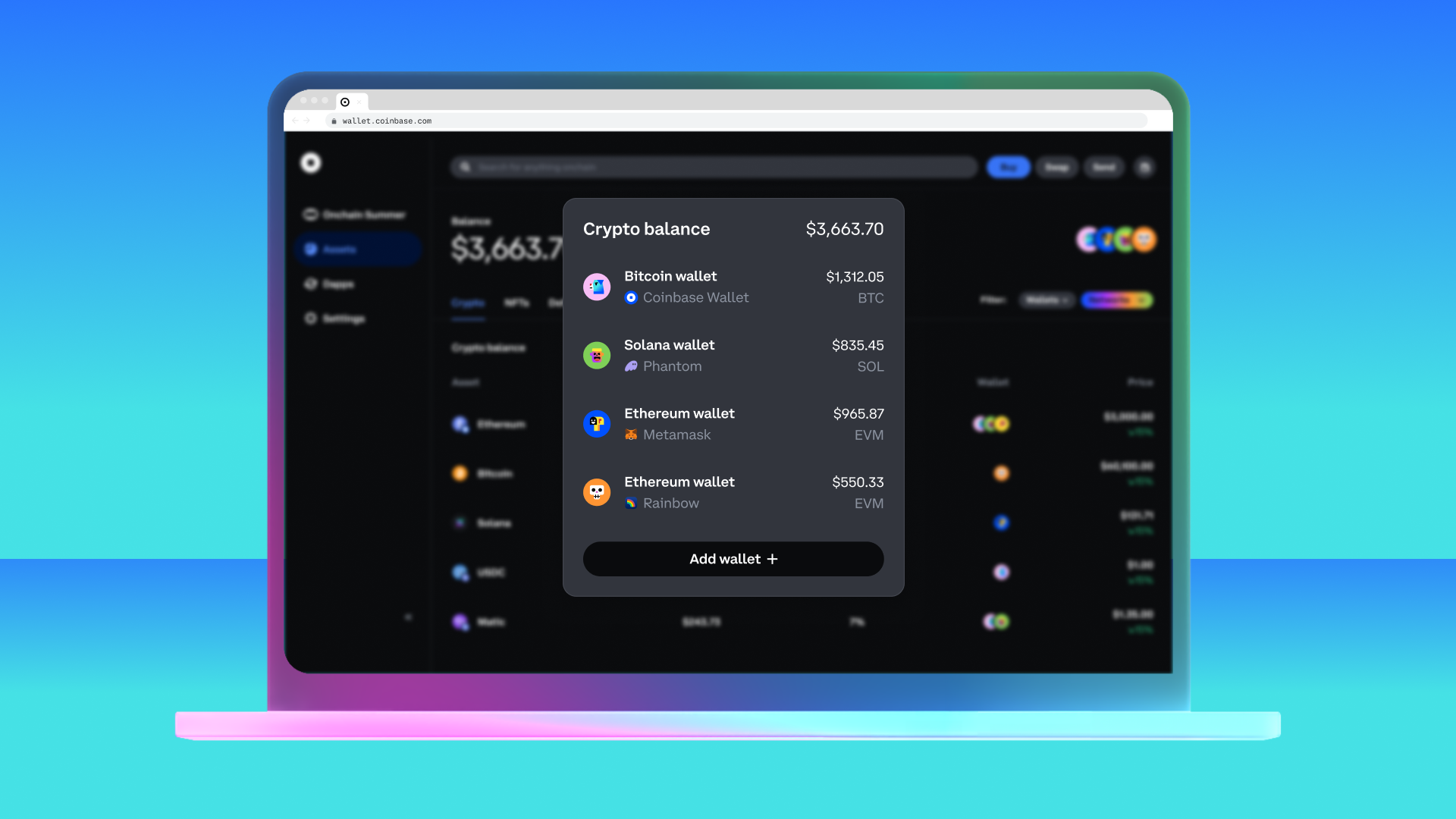 crypto wallet app setup screenshot